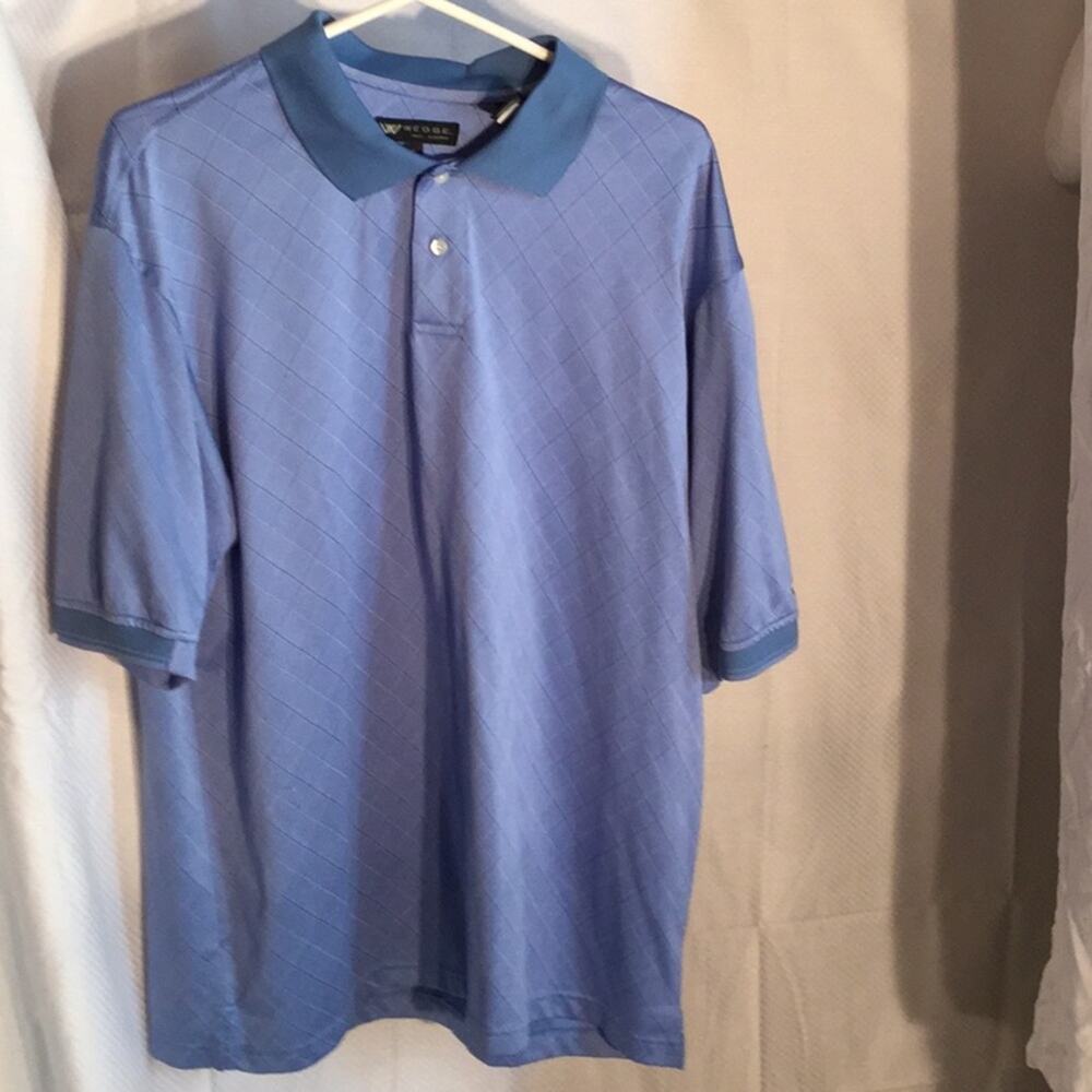 Wedge xl blue argyle print golf shirt euc